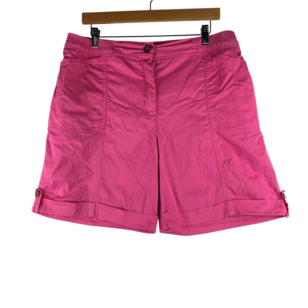 Fresh Cuffed Shorts Womens 12 Pink Barbiecore Preppy Casual Stretch Summer